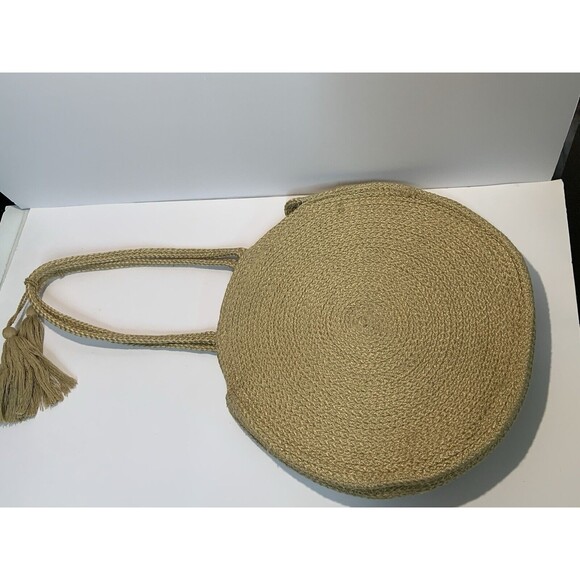 Magid Round Jute Tote Bag Shoulder Handbag Purse Shopper Boho Beach Straw Woven - Picture 2 of 11